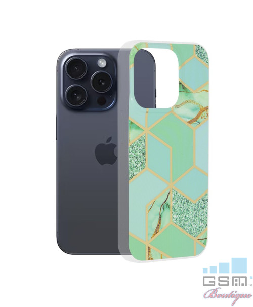 Husa Marble Series Green Hex Apple iPhone 15 Pro