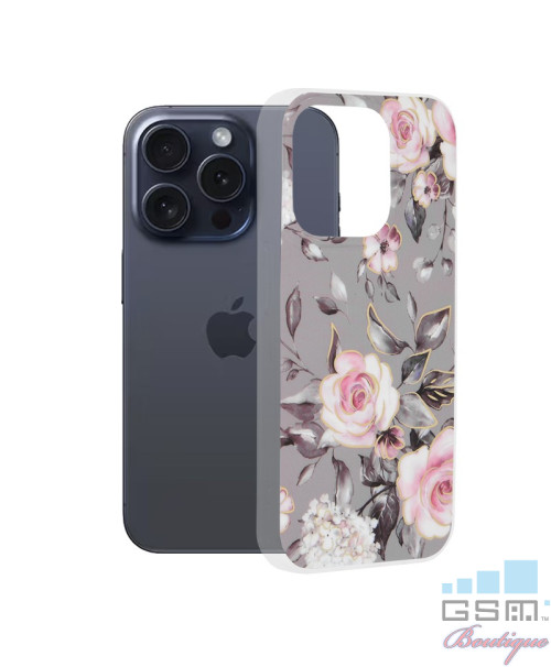 Husa Marble Series Bloom of Ruth Gray Apple iPhone 15 Pro Max
