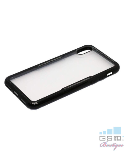 Husa Glass Plastic Case Apple Iphone X Neagra