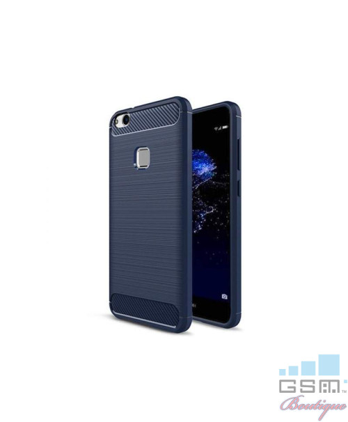 Husa Carbon Fiber Apple Iphone X 5.8 Albastra