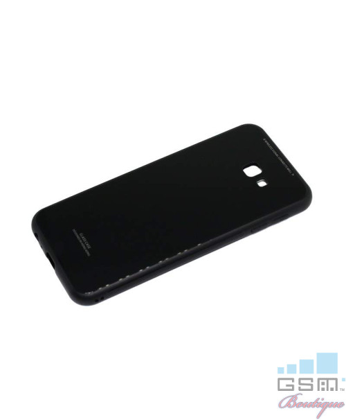 Husa Glass Case Samsung Galaxy J415, J4+, J4 Plus Neagra