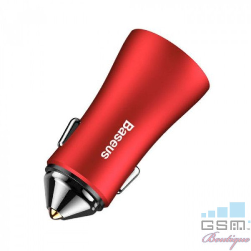 Baseus Incarcator Auto Golden Contactor Dual USB Intelligent Red (2xUSB max 2.4A)Baseus Incarcator Auto Golden Contactor Dual USB Intelligent Red (2xUSB max 2.4A)