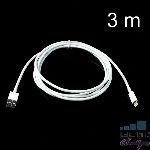 Cablu 3 Metri Lightning 8Pin La USB Data Si Incarcare iPhone 6s Alb