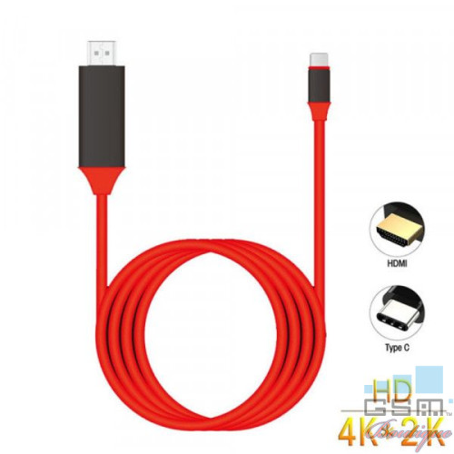 Cablu convertor USB-C 3.1 Type-C la HDMI, conectori auriti, suporta rezolutii 4k, compatibil laptop, telefon, lungime 2m