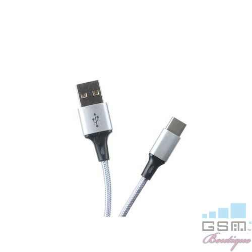 Cablu Date Si Incarcare USB Type C Samsung Galaxy S10e Textil Gri