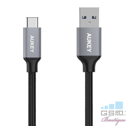 Cablu de date / incarcare USB 3,0 - C Aukey CB-CD2, lungime 1 m, negru