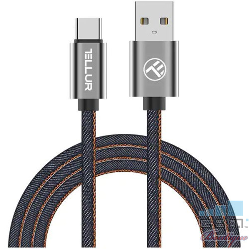 Cablu de date Tellur Denim USB Type C 1m Albastru