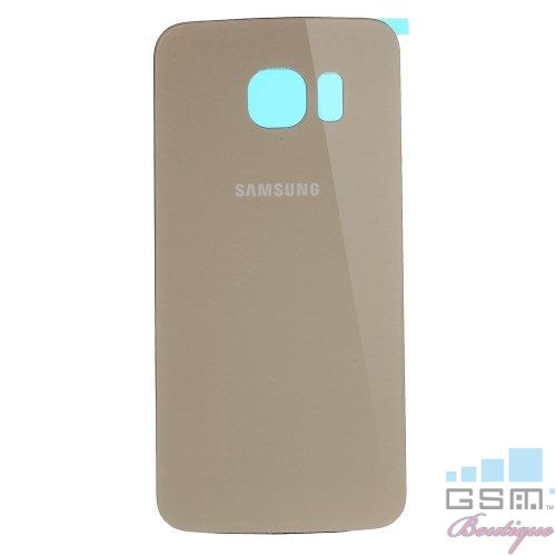 Capac Baterie Spate Samsung Galaxy S6 Edge SM G925 Cu Adeziv Sticker Auriu