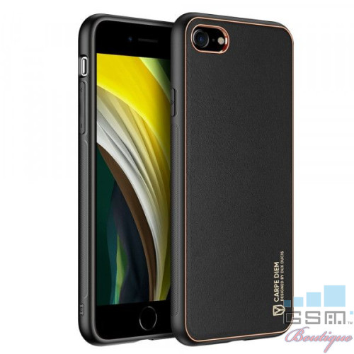 Husa telefon Dux Ducis iPhone 7 / 8 / SE 2020 TPU din piele ecologica Neagra