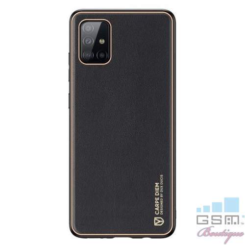 Husa telefon Dux Ducis Samsung Galaxy A71 TPU din piele ecologica Neagra