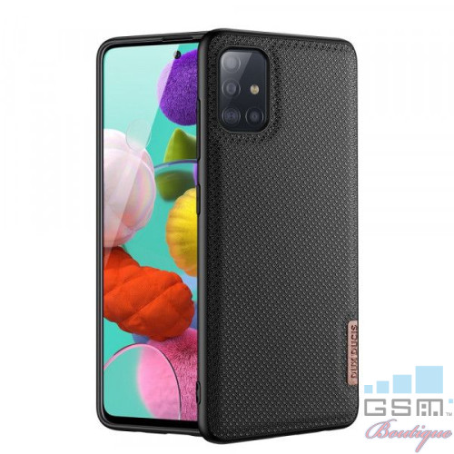 Husa telefon Dux Ducis Samsung Galaxy Note A51 TPU din piele ecologica Neagra
