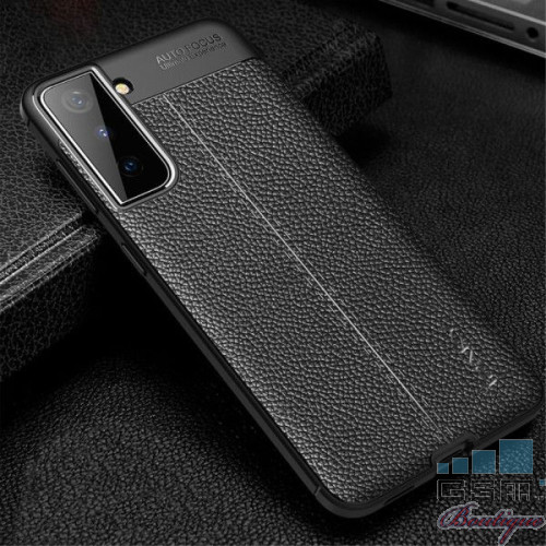Husa telefon IPAKY Samsung Galaxy S21 Plus TPU cu textura piele Neagra