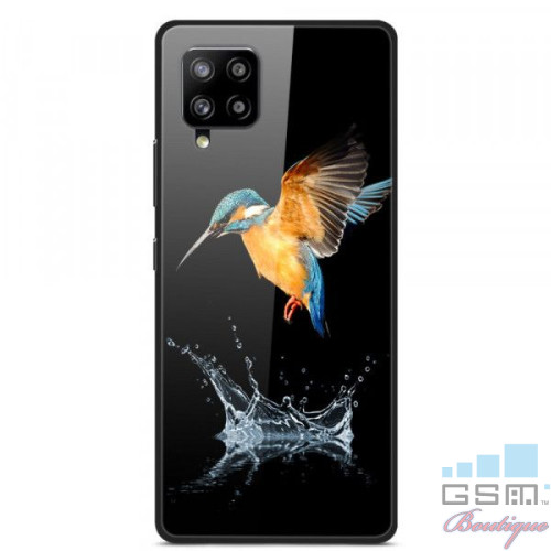 Husa telefon Samsung Galaxy A42 5G cu spate din sticla Neagra