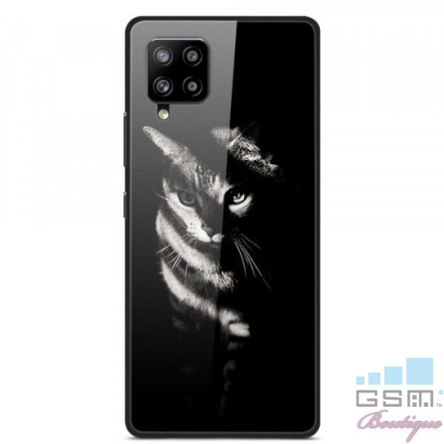 Husa telefon Samsung Galaxy A42 5G cu spate din sticla Neagra