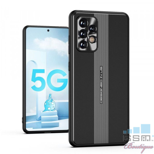 Husa telefon Samsung Galaxy A52 / A52 5G cu spate metalic Neagra