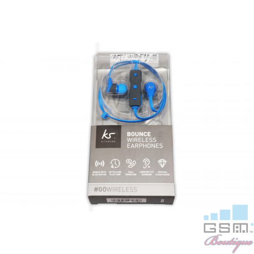 Casti Wireless Bluetooth Cu Microfon Huawei LG Asus Samsung iPhone Sport KITSOUND Albastru