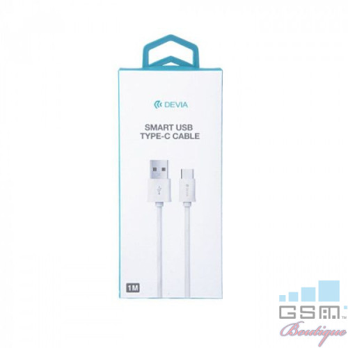 Devia Cablu Smart Type-C White 1m (sincronizare si incarcare)