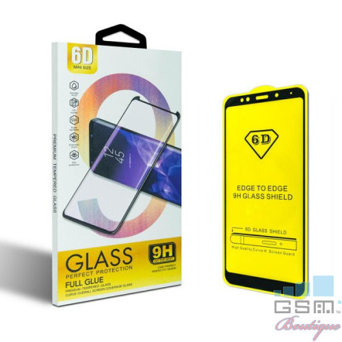Folie protectie Sticla 6D, Full Glue OPPO​ A5​ 2020, Negru