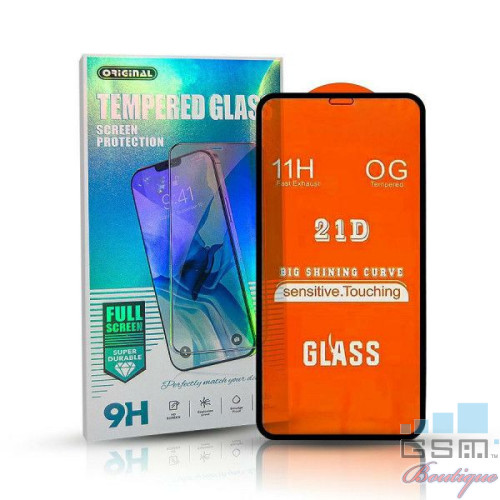 Folie protectie Sticla 21D, Full Glue Samsung Galaxy A70, black