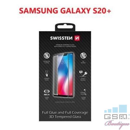 Folie Protectie Sticla Samsung Galaxy S20 Plus Acoperire Completa Neagra