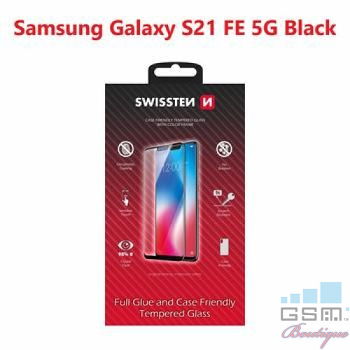 Folie Protectie Sticla Samsung Galaxy S21 FE 5G Acoperire Completa Neagra