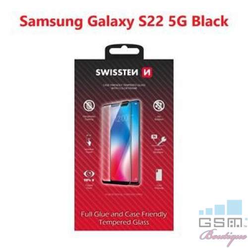 Folie Protectie Sticla Samsung Galaxy S22 5G Acoperire Completa Neagra