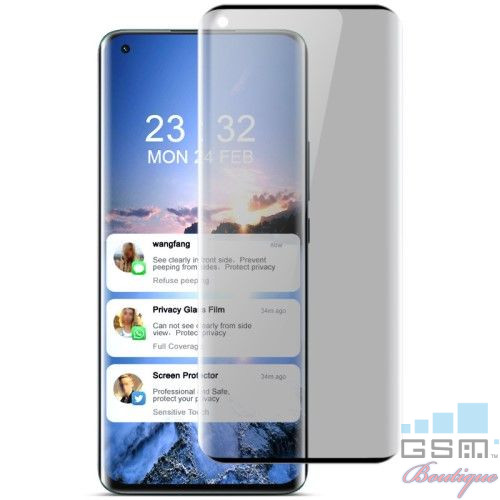 Folie Protectie Sticla Xiaomi Mi 11 / Mi 11 Pro / Mi 11 Ultra Anti Spy Neagra