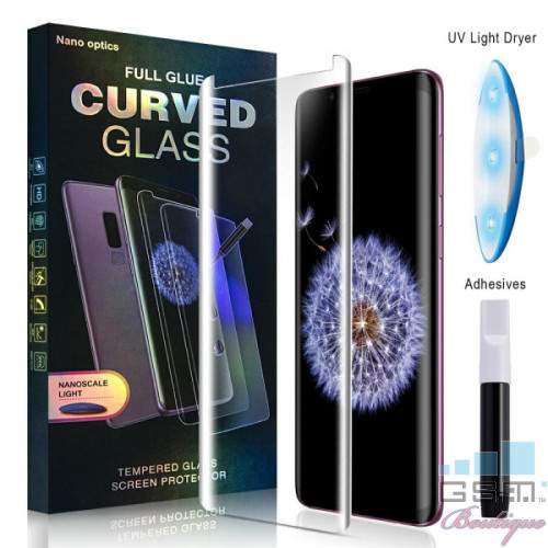 Folie Sticla Securizata 3D Adeziv Lichid UV pentru Samsung Galaxy S10 Plus