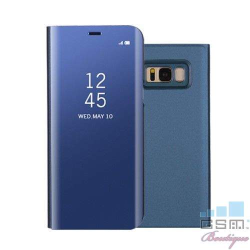 Husa Flip Cu Stand Samsung Galaxy S8 G950 Tip Oglinda Albastra