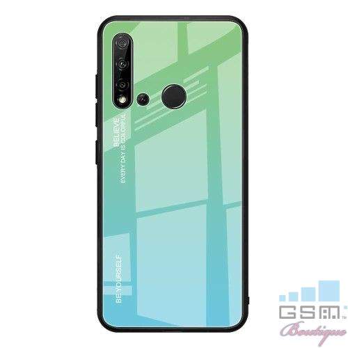 Husa Huawei P20 Lite 2019 / Nova 5i Cu Spate Din Sticla Verde