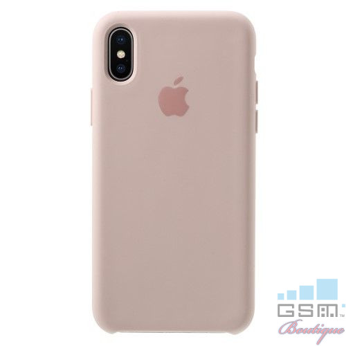 Husa iPhone X Silicon Roz Aurie