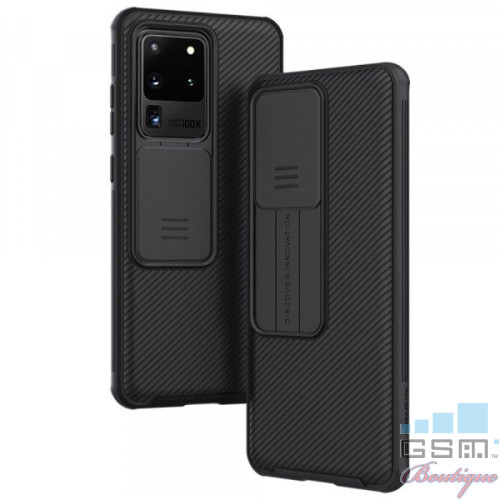 Husa Samsung Galaxy S20 Ultra / S20 Ultra 5G Cu Protectie Camera Dura Neagra
