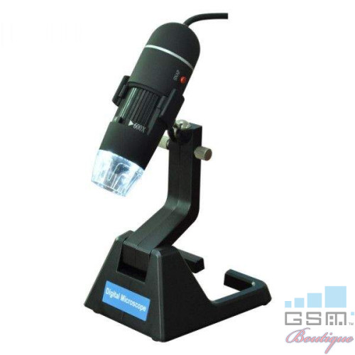 Microscop digital USB, focus 15-40 mm, 8 x LED, 600X