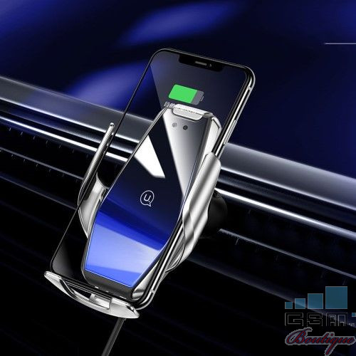 Suport Auto Cu Incarcator Wireless iPhone Samsung Huawei Negru