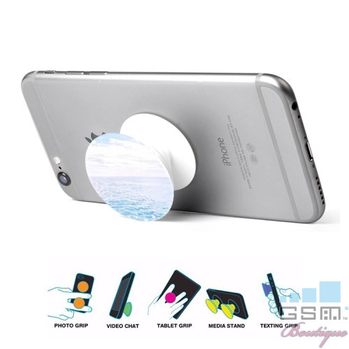 Suport Telefon Finger Grip iPhone Samsung Huawei Albastru