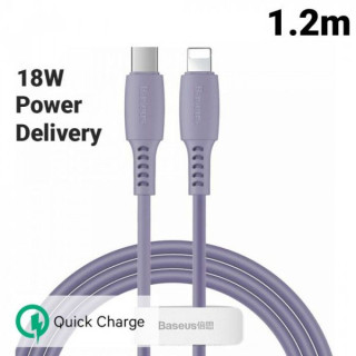 Baseus Cablu Colourful Lightning la Type-C Purple (1.2m, 18W, PD)