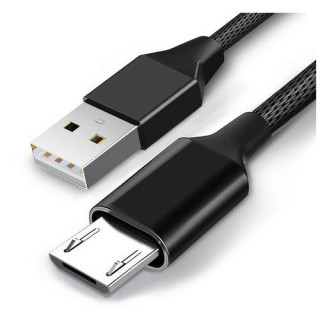 Cablu Date Si Incarcare Micro USB Samsung Galaxy M10 Textil Negru