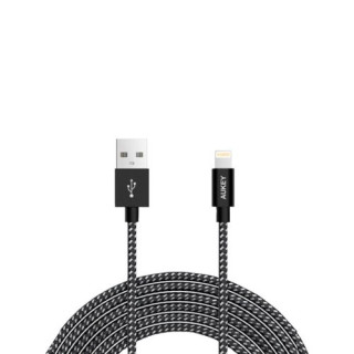 Cablu de date / incarcare Aukey CB-D42, pentru Apple, lungime 2 m, negru / alb
