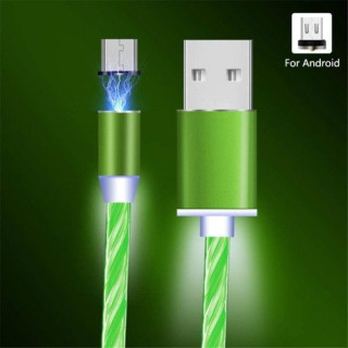 Cablu Incarcare Magnetic Micro USB Verde