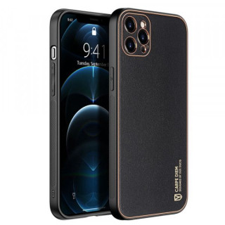 Husa telefon Dux Ducis iPhone 12 Pro TPU din piele ecologica Neagra