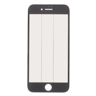 Geam iPhone 7 Cu Rama si Adeziv Sticker Negru