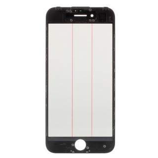 Geam Sticla iPhone 7 Cu Rama si Adeziv Sticker Negru