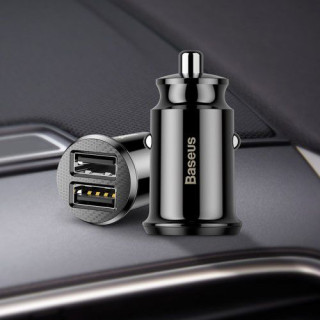 Incarcator Auto cu Incarcare Rapida Samsung iPhone Universal Dual Port USB Negru