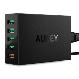 Incarcator rapid Aukey PA-T15, 5 sloturi USB 3,0, negru