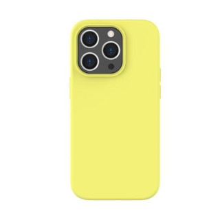 Lemontti Husa Liquid Silicon MagCharge iPhone 14 Pro Galben (protectie 360°, material fin, captusit cu microfibra)