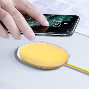 Incarcator Wireless 15W Samsung iPhone Huawei Xiaomi Universal Galben